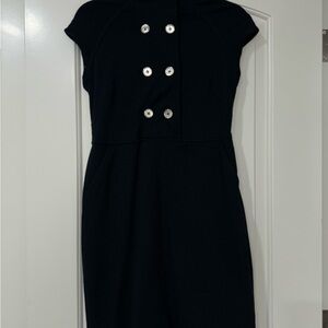 Banana Republic Black Mini Dress with Silver Buttons